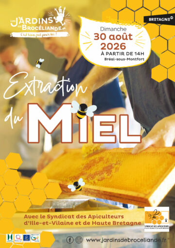 affiche pour extraction du miel, des abeilles, une photo